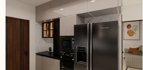 Compact contemporary kitchen